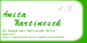 anita martincsek business card